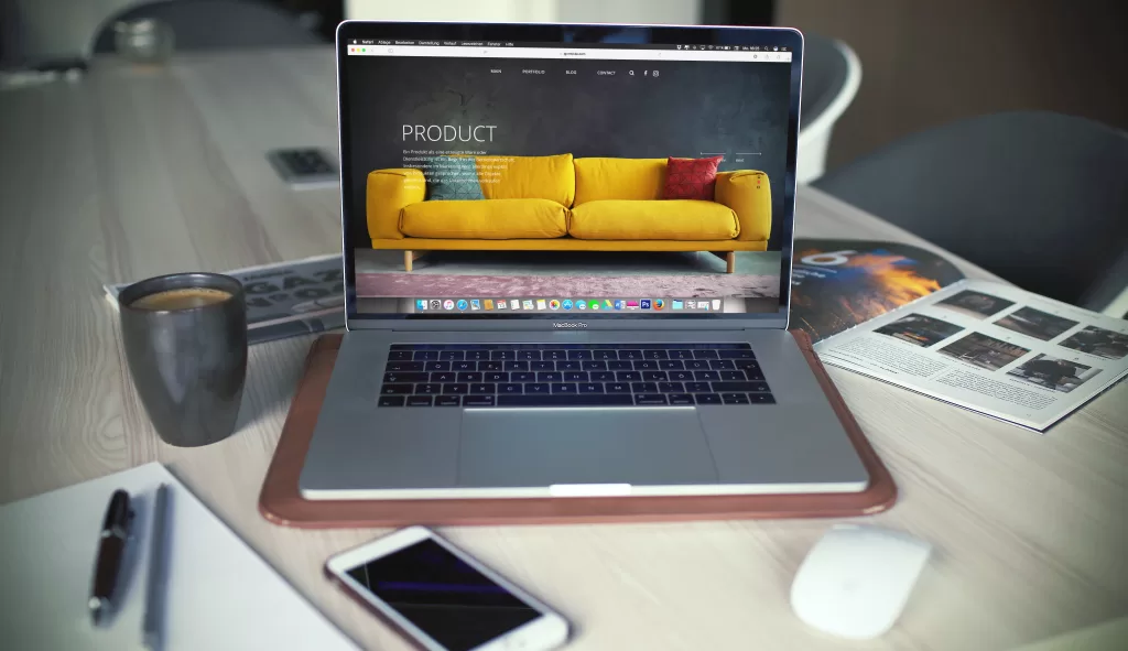 home page sito web da computer